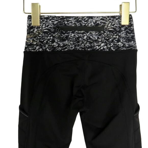 Lululemon Fresh Tracks Tight Black & White Waistband Full Length Leggings Size 2 - Picture 8 of 10